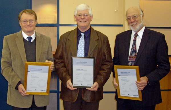 Councillors Tom Smith, Graham Taylor and Richard Alspach with their certificates.